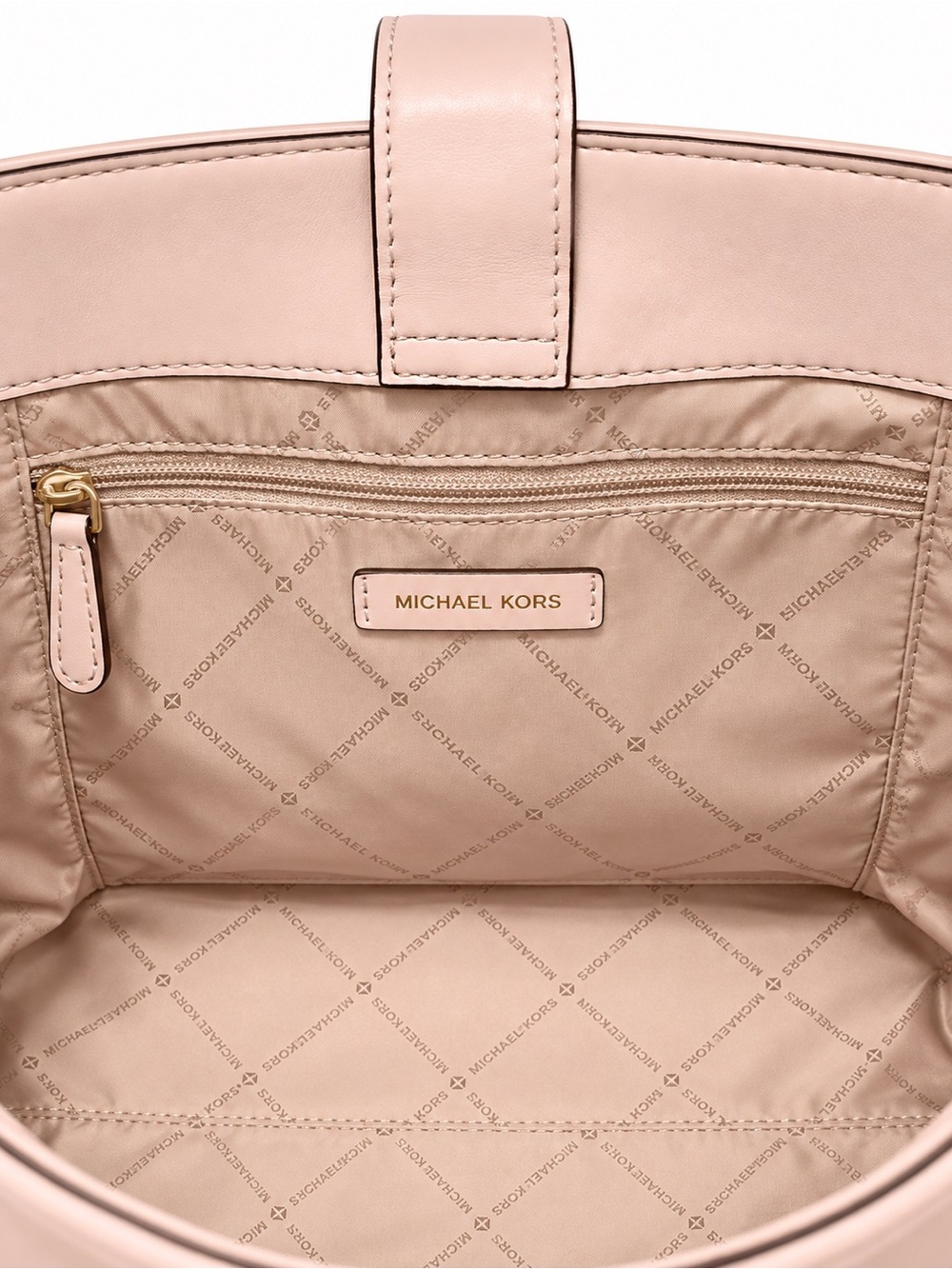 Michael Kors Pink Serena Leather Tote Large East West Powder Blush - Picture 8 of 11